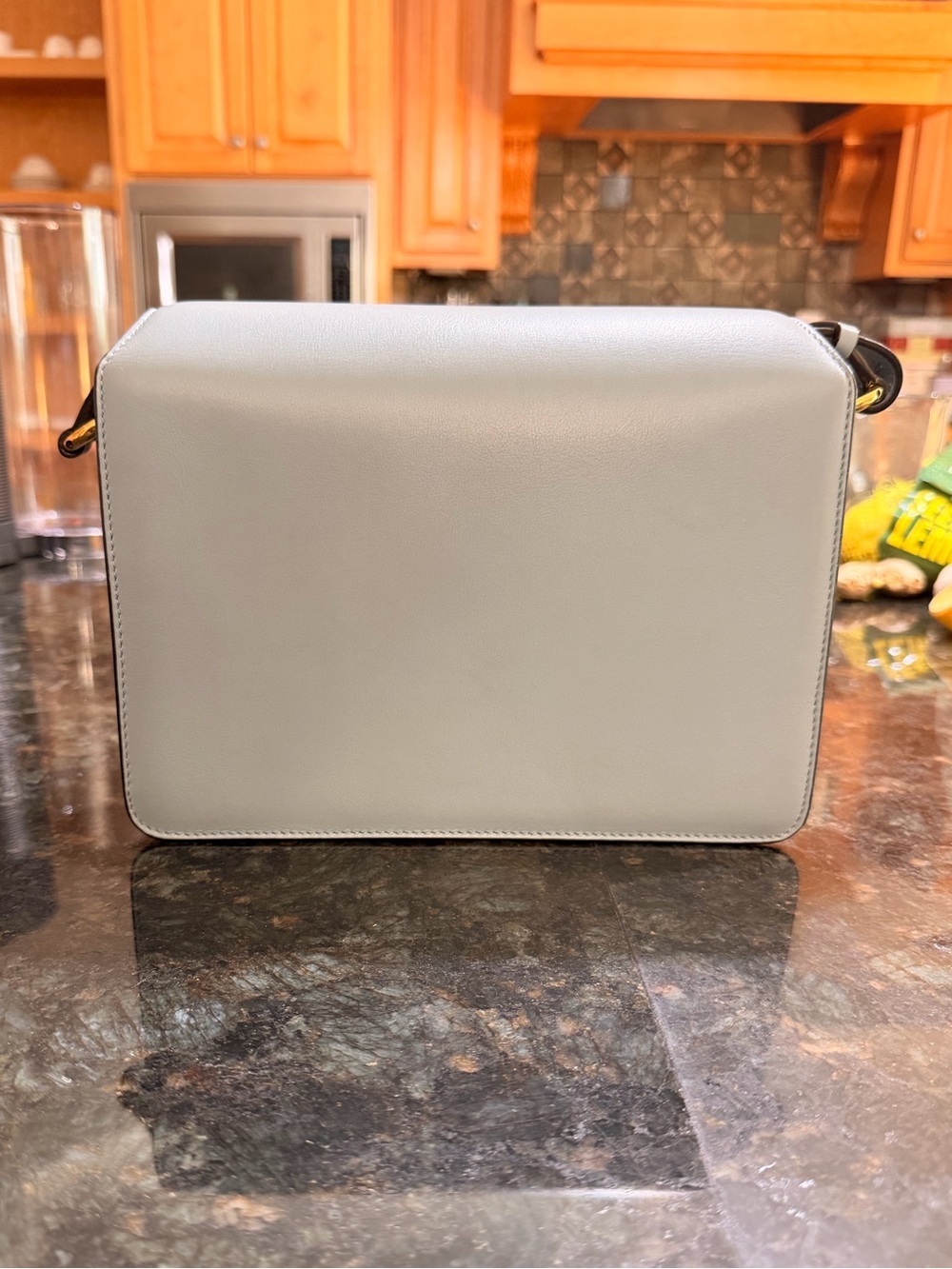Salvatore Ferragamo Joanne Light Blue Leather Crossbody with Gold Hardware - Picture 11 of 14